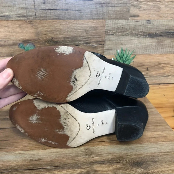 Corso Como black leather ankle boots woven - Picture 6 of 8